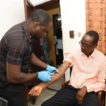 A picture of delsu staff taking medication